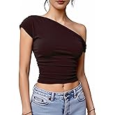 winkbay Women's Off The Shoulder Tops Y2k Ruched Sleeveless Party Club Tank Top