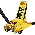 YELLOW JACKET 3 Ton Hydraulic Floor Jack Dual Pump for Quickly Car Lift, Low Profile Service Jack, 6600 lb Capacity