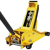 Yellow Jacket 3 Ton Hydraulic Floor Jack for Quickly Car Lift, Low Profile Service Jack with Dual Pumps, 6600 lb Capacity