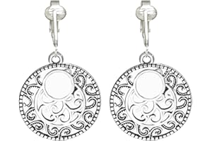 Aloha Earrings Clay Roses & Plumeria, Dangling Multi-leaves, Victorian Filigree Wood, Rhinestone & Glass Butterflies, Fabric Flower Hoops, Clip-on Earrings for Women…