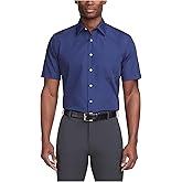 Van Heusen Men's Short Sleeve Dress Shirt Regular Fit Poplin Solid