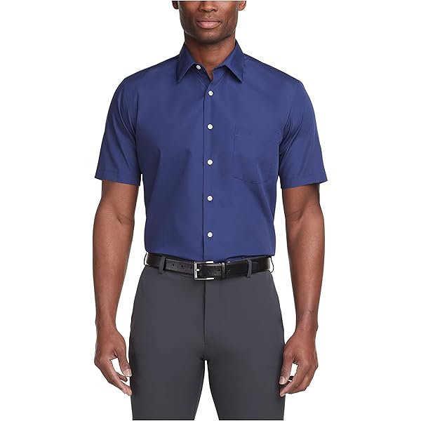 van heusen slim fit short sleeve dress shirt Performance Knit Short Sleeve Solid