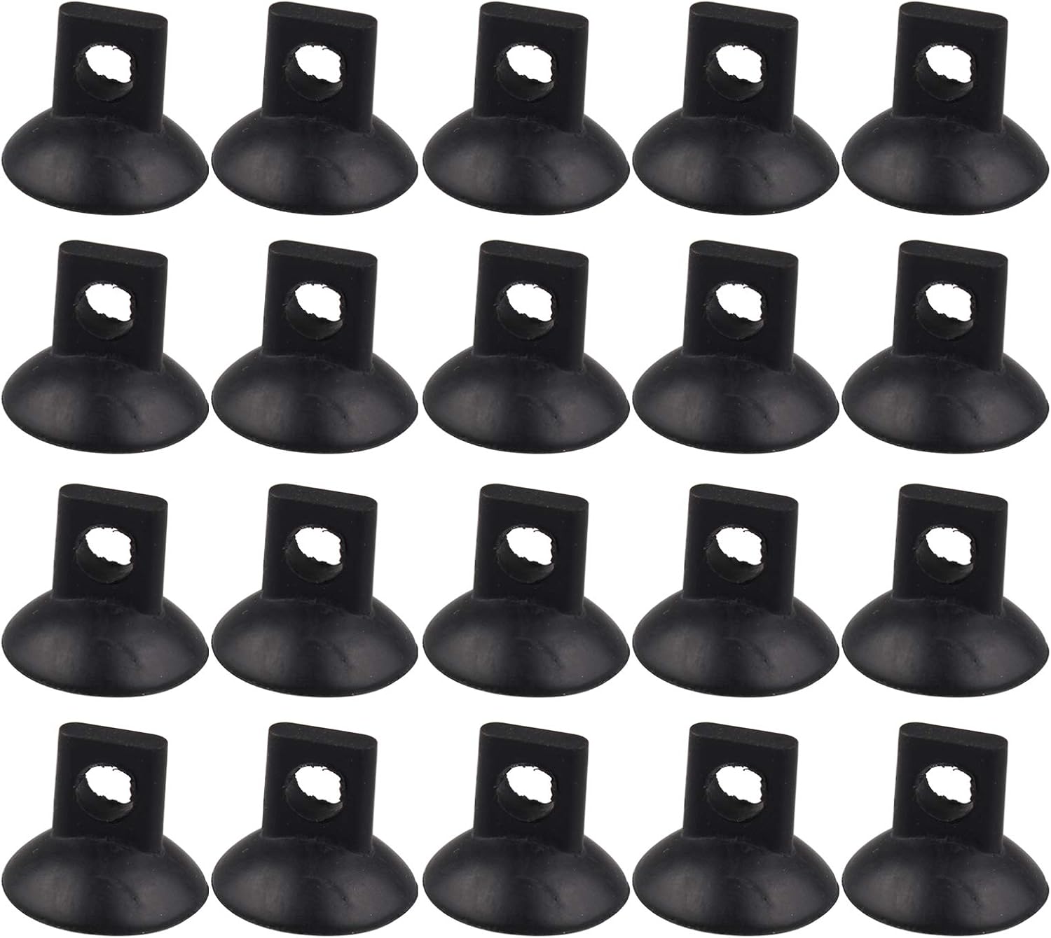 HALJIA 20PCS 7mm Aquarium Thermometer Suction Cup Aquarium Fish Tank Suction Cups Suckers Clips Air Line Pump Tubing Plastic Airline Suction Cup Fish Tank Sucker Holders Clamps Black