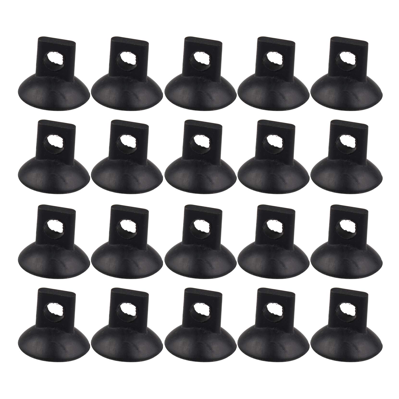 HALJIA 20PCS 7mm Aquarium Thermometer Suction Cup Aquarium Fish Tank Suction Cups Suckers Clips Air Line Pump Tubing Plastic Airline Suction Cup Fish Tank Sucker Holders Clamps Black
