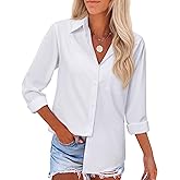 siliteelon Button Down Shirts for Women Dress Shirts Long Sleeve Wrinkle Free Work Office Fitted Cotton Blouse Tops