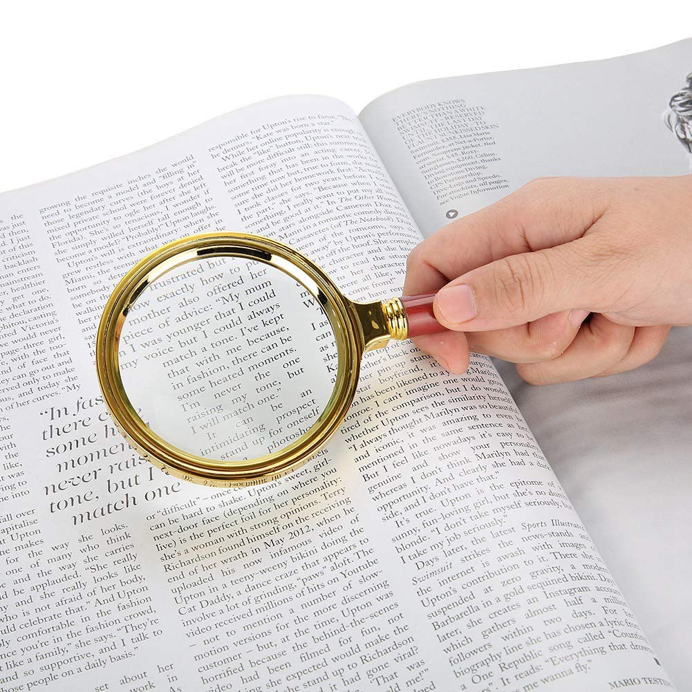 Magnifying Glass - 6X Magnifying Hand Extra Large Lens Giant Magnifying Glass Lens for Super High Clarity Illuminated Reading, Magnifier Craft Jewelry