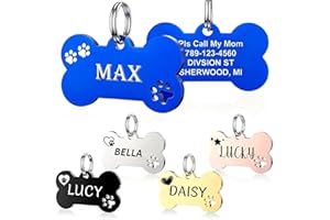 Personalized Pet ID Tags for Dogs Cats, Dog Tag Custom Engraving Stainless Steel Name Tag with Various Cute and Beautiful Ico