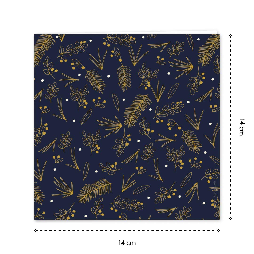 Carte De Voeux Lot De 16 Cartes Papier Haut De Gamme 16 Enveloppes Couleur Ivoire 14x14 Cm Pliee Ideal Pour Souhaiter La Bonne Annee Et Nouvel