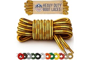 Mercury + Maia Honey Badger Boot Laces, USA Made Indestructible Shoelaces, Round Heavy Duty Bootlaces for Work & Hiking