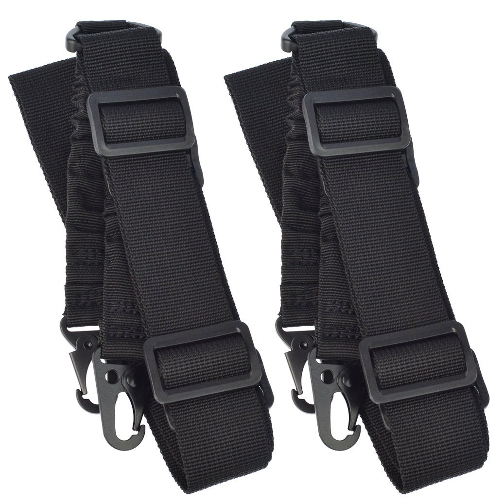 SUMESHA 2 Point Rifle Sling 2 Pack Two Point Gun Sling Adjustable Length for Hunting Shooting Military Exercises Field Game Black