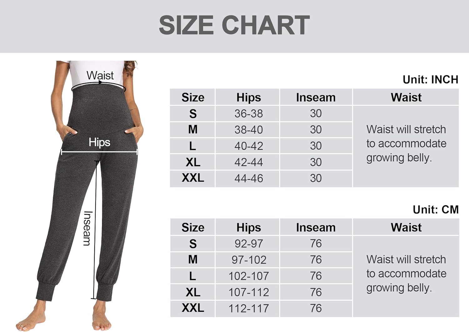 fitglam Women's Maternity Pants Over The Belly Pregnancy Pajamas Lounge Joggers with Pockets at  Women’s Clothing store