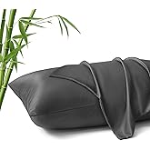 MR&HM Queen Pillow Cases Set of 2, Cooling Pillow Case for Hot Sleepers 20"x30", Breathable & Moisture Wicking, Soft Envelope Pillowcases, Rayon Derived from Bamboo & Polyester Blend (Dark Grey)