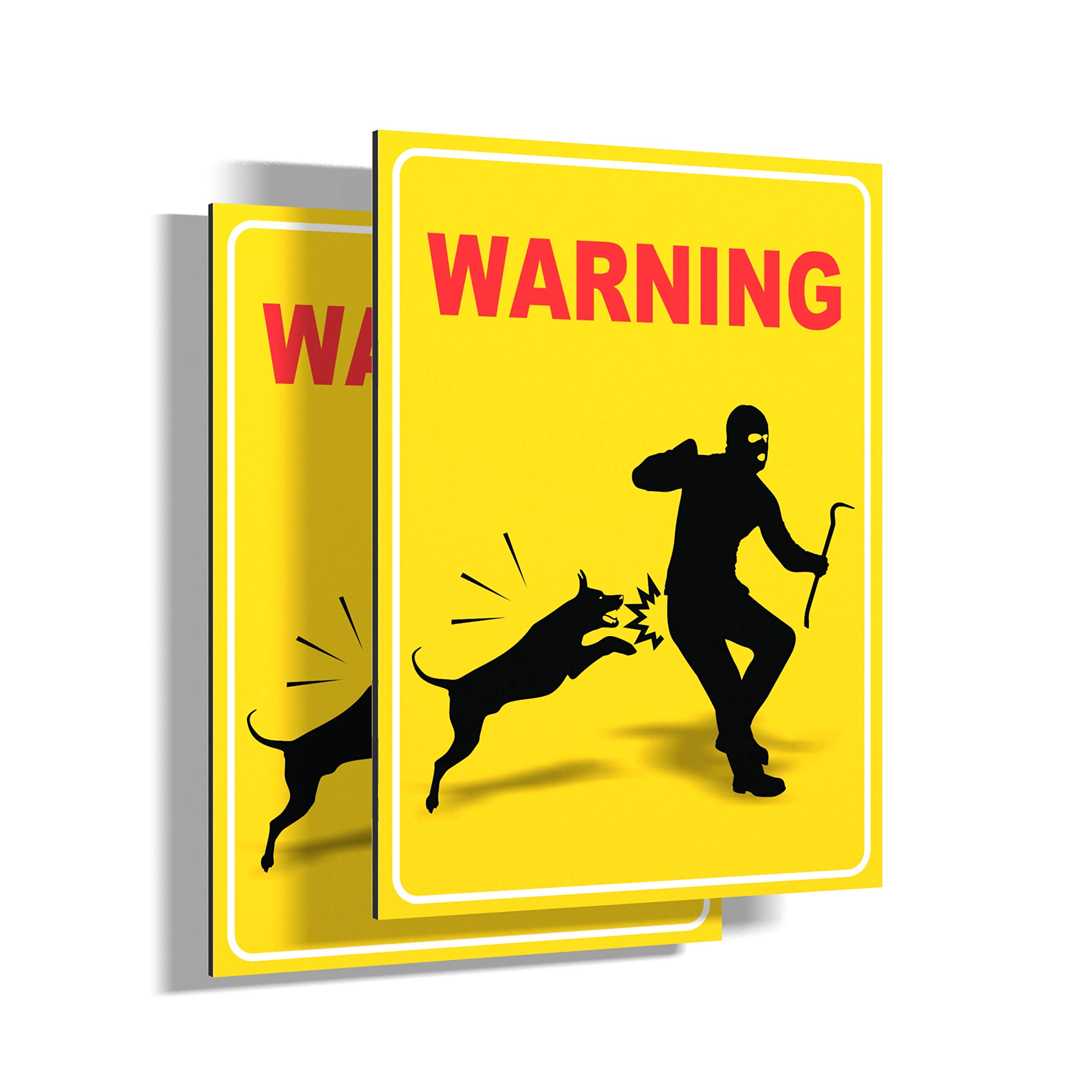 imaggge.com - Ultra-Resistant Rectangular Dog Signs - 20 x 15 cm - Aluminium (Not PVC) - Bad Dog, Guardian Dog, 2 X