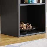 Vida Designs Oxford 5 Tier Cube Bookcase Black Wood Shelving Unit view 5