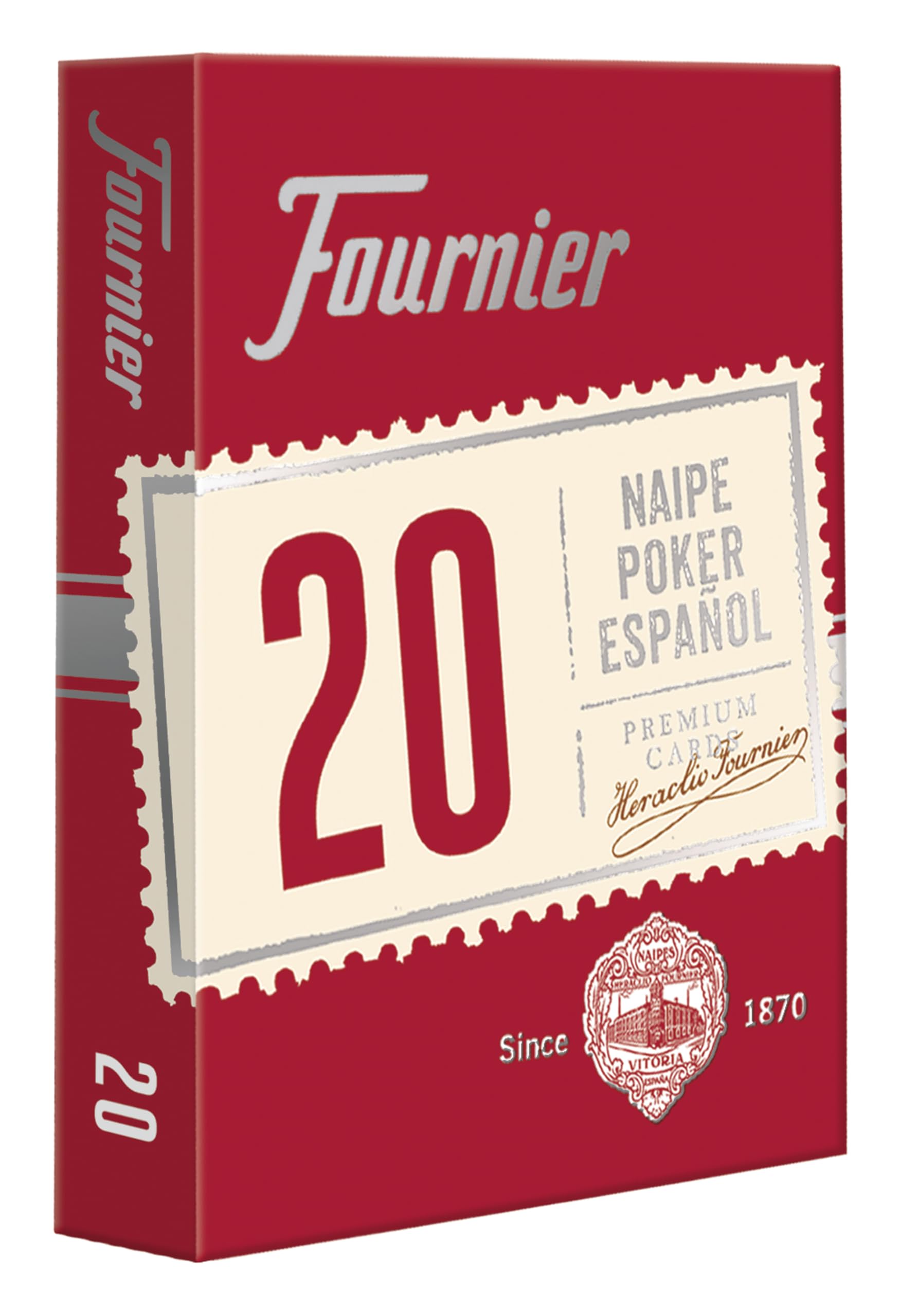 Fournier Spanish Poker Deck, Number 20, 55 Cards, Assorted Colours, Blue or Red (F21002)