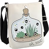 GJTIM Japanese Anime Inspired Gift Black Chimney Dust Bunnies Gift Cartoon Anime Cute Kawaii Crossbody Bag