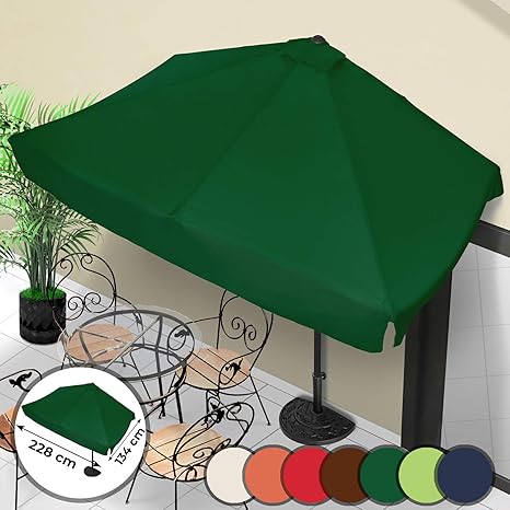 Miadomodo Sombrilla Cuadrada De Pared 228 X 138 Cm En 7 Colores Parasol Para Balcones Menores Y Terrazas Amazon Es Jardin