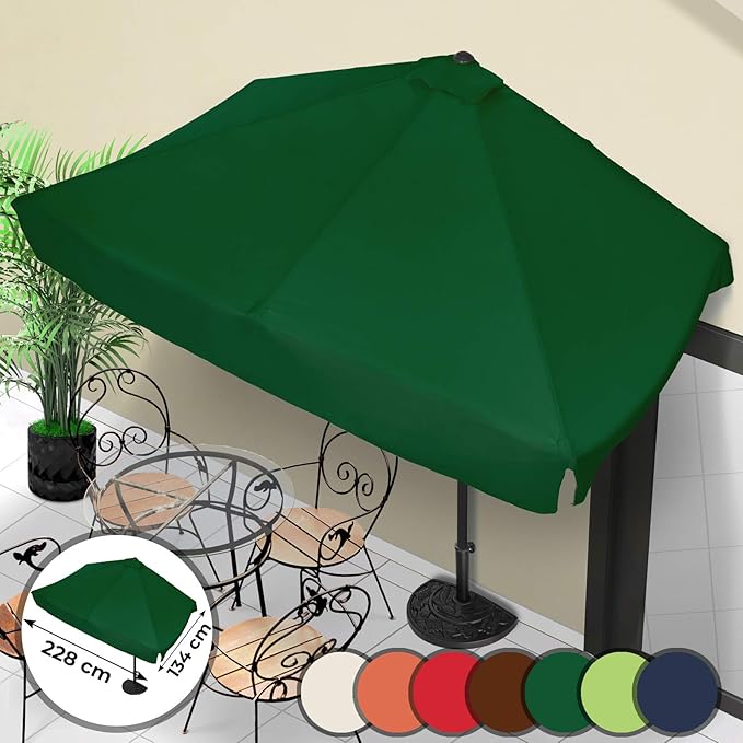 MIADOMODO Balcony Half Parasol 2.28 x 1.34m, WaterRepellent