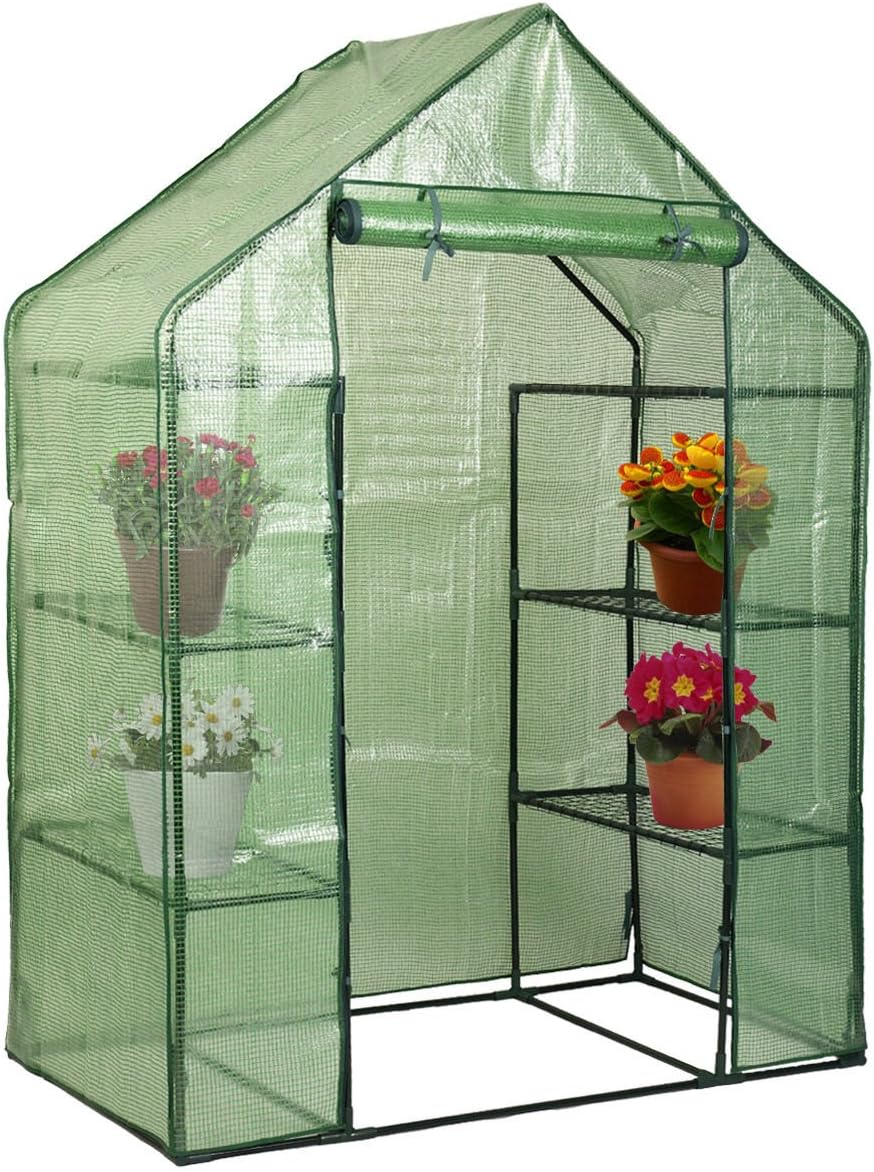 Pongwitshop Portable Mini 8 Shelves Walk in Greenhouse Outdoor 4 Tier Green House New