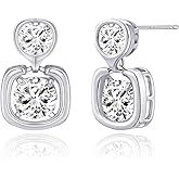 Small CZ Wedding Drop Earrings for Bridal | Hypoallergenic Cubic Zirconia Dangle Jewelry for Women, Gift for Desk to Dinner, Sensitive Ears & Prom Bridesmaids