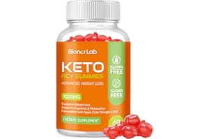 BIONERLAB Keto ACV Gummy for Advanced Weight Loss & Rapid Belly Fat Burn - Sugar Gluten Free Pro Active Super Apple Cider Vinegar Diet Supplement for Men Women - Support Digestion Metabolism Hair Skin (1000MG)