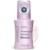 Keranique Volumizing Hair Mousse for Women &ndash; Thickening &amp; Styling Anti-Frizz Foam for Fine, Straight, Wavy &amp; Curly Hair &ndash; Lightweight Volume with Long-Lasting Hold &ndash; Non-Sticky, Non-Greasy &ndash; 3.4 Fl Oz