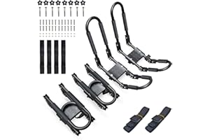 SUDOO Folding Kayak Roof Rack for 2 Kayaks Universal Kayak Carrier 4pcs J-Bar Kayak Roof Carrier for Car, Trucks, SUV and Canoe (2 Pairs)