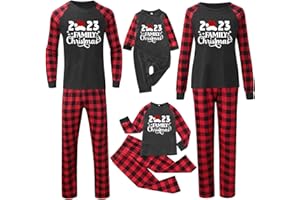 AIHIHE 2023 Christmas Matching Pajamas for Family Red Plaid Classic Xmas Pjs Funny Jammies Cute Nightwear Sleepwear Sets