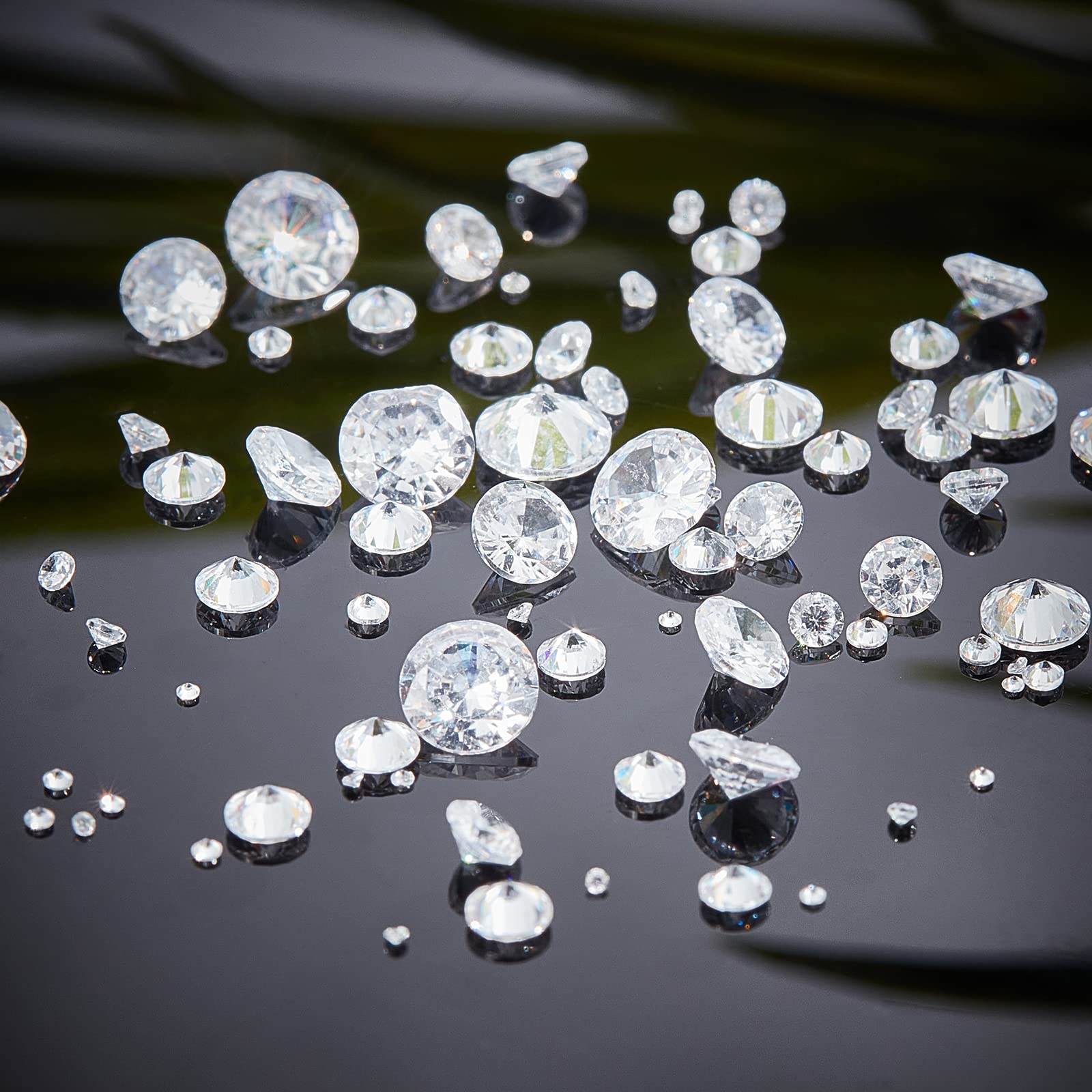 PH PandaHall 1400pcs Clear Cubic Zirconia Stone, 8 Sizes Grade A Faceted CZ Diamante Rhinestone Gems with Pointed Back Cabochons for Ring Earring Bracelet Nail Art Jewelry, 0.8/1/1.5/2/2.5/3/4/5mm