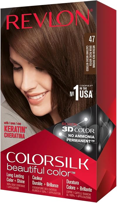 Revlon Colorsilk Natural Hair Color 4WB Medium Rich Brown Permanent 1 Pack