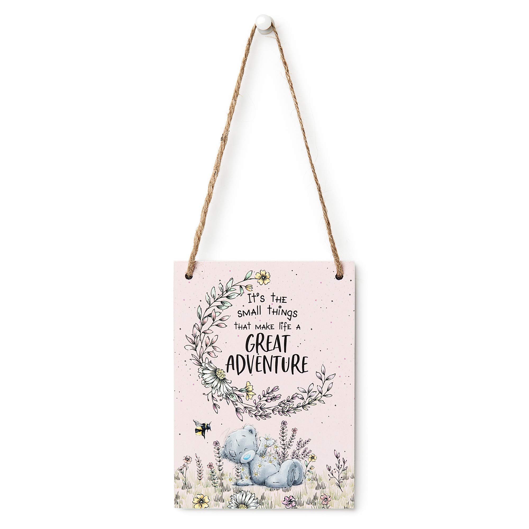 Me to You Tatty Teddy 'Great Adventure' Wooden Plaque - Official Collection, Pink