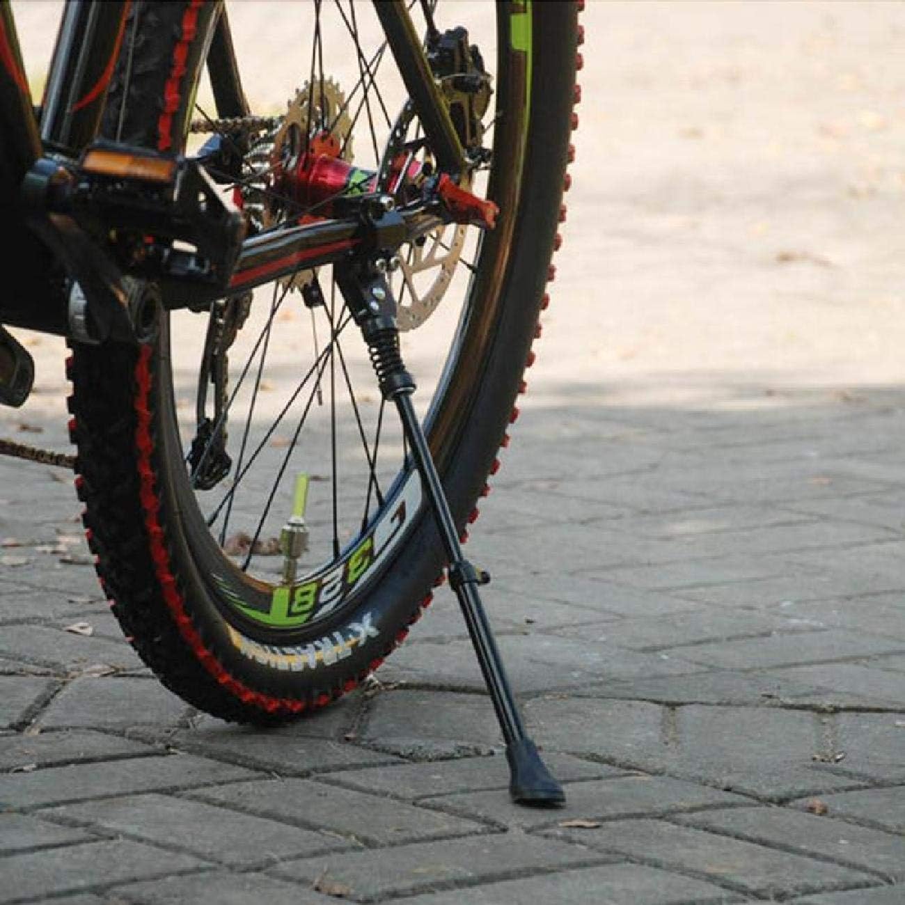 TOPAUP Bicycle Kickstand, Bicycle Side Kickstand Bike Stand Kick Mountain Bike Side Stand Adjustable Aluminum Alloy Cycling Kickstand Bike Propstand Heavy Duty Bike Kickstand