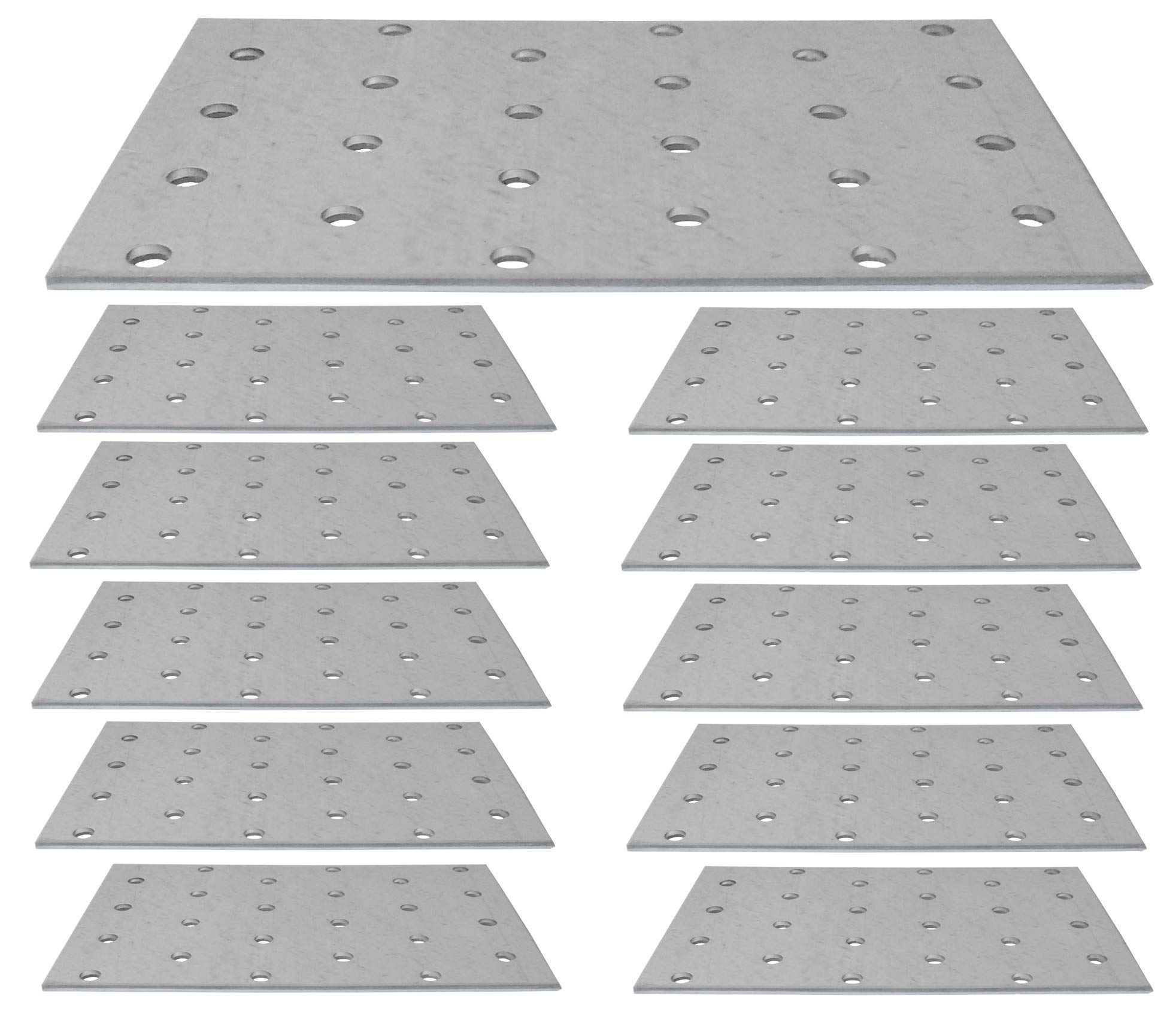 Flat Connecting Joining Plate Galvanised Heavy Duty Metal Steel Sheet 4.72"x 3.15"x 0.08" (120 x 80 x 2mm) Pack of 10pcs