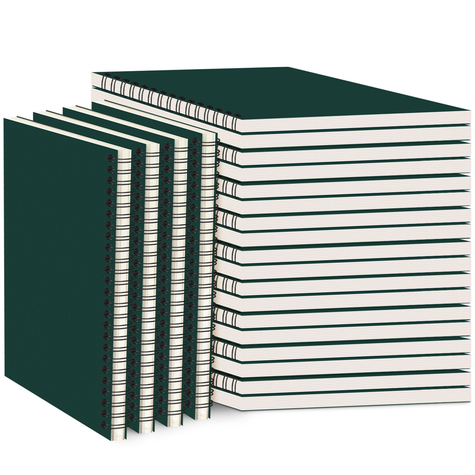 Photo 1 of Epakh 22 Pack A5 Spiral Notebook with Kraft Cover, Back to School Hardcover Spiral Journal Notebook 5.5 x 8.3 Inch, First Day of School Travel Journal Notepad, 50 Sheets 100 Pages(Dark Green,Lined)