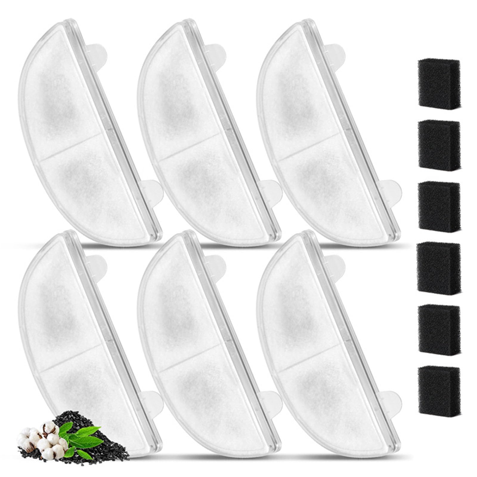 Cat Water Fountain Filters for Homerunpet WF20, Homerunpet Pet Fountain Filters Replacements Cat Water Fountain Filters Pet Water Dispenser Filter for Cats, Dogs and House Pets (6PCS)