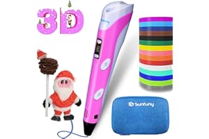 Sunfuny 3D Pen for Kids, 3D Printing Pen Kit with Portable Bag＆150 Feet 15 Color PLA Filament Refill, stylo Impression 3D Enf