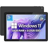Fusion5 2026 New Version 10.1" Windows 11 Tablet PC - Built in USA - 15th Gen CPU, 12GB DDR5 RAM, 512GB SSD, 10 inch FHD+, Metallic, 158% Faster Than the Old Version of Our Windows Tablet Computer
