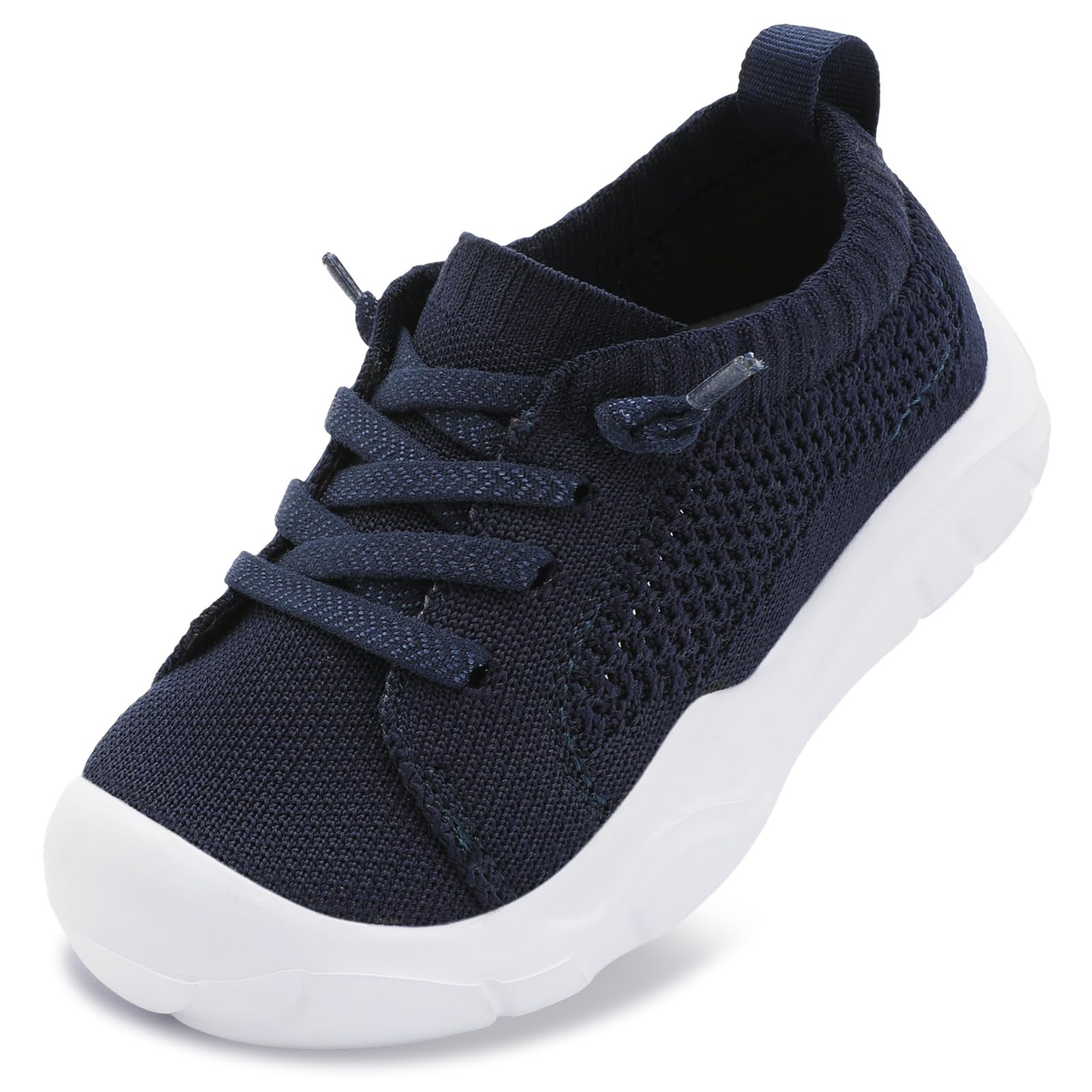 Photo 1 of LeIsfIt Toddler Shoes Girls Boys Wide Sneakers Kids Lightweight Barefoot Sneakers Slip on Tennis Shoes Navy 6