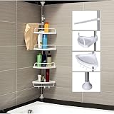 SONGMICS Adjustable Bathroom Corner Shelf 95-300 cm Telescopic Shower Caddy view 5
