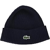 Lacoste Mens Rib Knit Brushed Wool Beanie