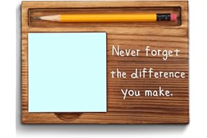 VIZUZI Never Forget The Difference You Make Appreciation Sticky Note Holder, Thank You Appreciation Quote Gifts for Leader Boss Women Mentor Manager Employee Coworker Self-Stick Note Pad Holders ZSS23