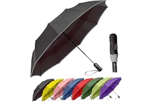 MRTLLOA 42/49 Inch Compact Windproof Travel Umbrella for Rain, Lightweight, Portable, Automatic, Strong, Waterproof Folding Umbrellas for Women, Men and Teenagers