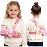 GAOUREL Kids Arm Sling with Support Plate - Exclusive Dual Strap Design for Enhanced Stability, Comfortable Cast Alternative for Children's & Shoulder Injuries Arm, Universal Fit for Boys & Girls and Left/Right Arms(Pink-S)