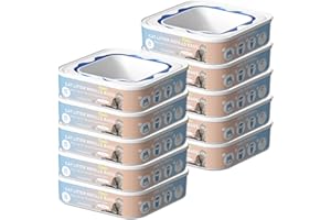 FUNUNCAT Cat Litter Refill Bags Cartridge Compatible with Litter Cat Genie Standard, Plus, XL+ and XL Pail Refills, Odor Control Cat Litter Bags, Pet Waste Bags Box Accessories, Pack of 10