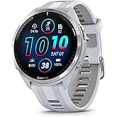 Garmin Forerunner® 965 Running Smartwatch, Colorful AMOLED Display, Training Metrics and Recovery Insights, Whitestone and Po