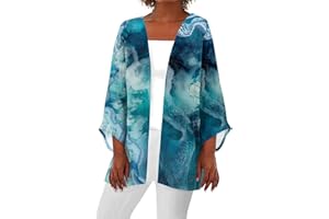 YUTANRAL Womens 2024 Summer Floral Printed Cardigan Long Sleeve Kimono Loose Cover Up Casual Blouse Tops Cruise Outfits