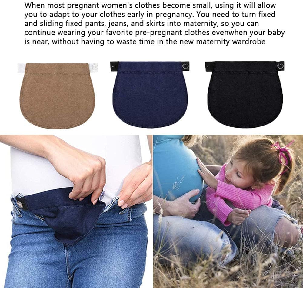 Pack of 2 Pregnancy Maternity Black/Blue Adjustable Waist Belly Belt