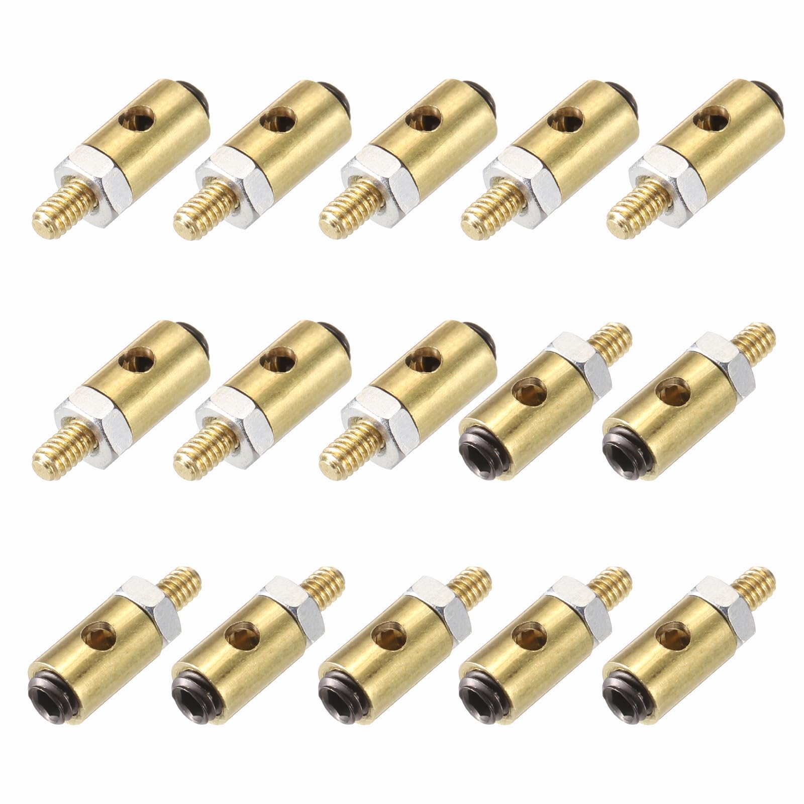 sourcing map Linkage Stoppers Connecting Servo Arm, Push Rod with Nut and Screw for RC Airplane, D4x1.8mm 15 Pcs