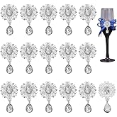 FINGERINSPIRE 16 Pcs Crystal Rhinestone Marquise for Brooches Making 1x1.89inch Crystal Color Teardrop Shape Alloy Rhinestone Embellishment for Brooch DIY Flower Brooch Pin Set for Women Lady-No Pin