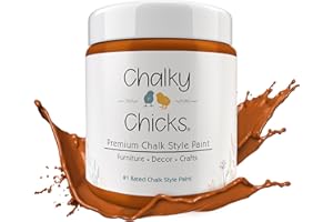Chalky Chicks Chalk Paint - Chalk Paint for Furniture, Craft Paint, Cabinet Paint, Wood Paint, and Furniture Paint, Spray Paint-Ready for Home Decor - Acorn (Orange) 4 Fl Oz (Pack of 1)